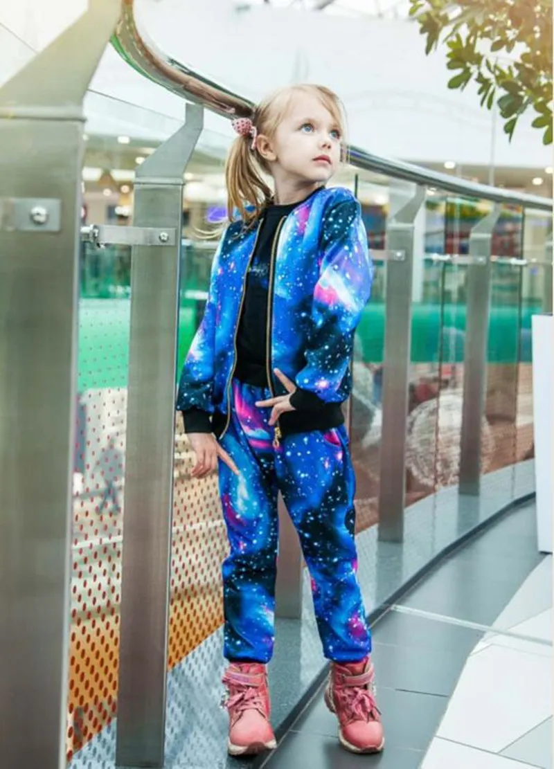 2019 Autumn Girls Clothing Sets Children Tracksuit Fashion Zipper Coat And Pant Set Kids Clothes Set Carnival Girl Sports Suit (4)