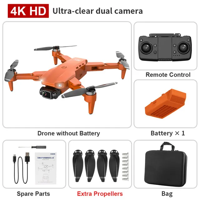 L900 PRO 4K 5G WIFI Electric Adjustable Dual Camera Drone, Brushless Motor, GPS Position, Low Power Return, Smart Follow,28 Minutes Fly,USEU