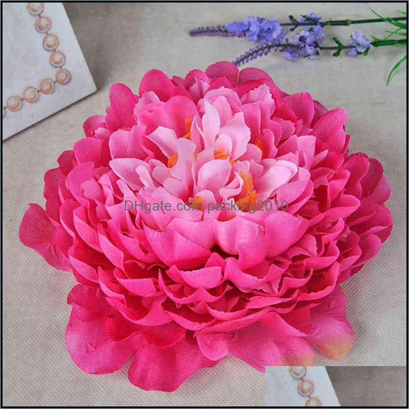 10pcs Artificial Peony Flower Heads DIY Wedding Wreath Home el Background Wall Decoration Fake Flower Multicolor 220110