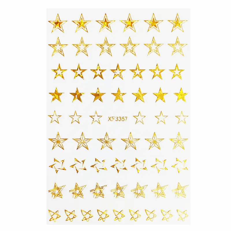 Fluorescent Hollow Star Nail Art Gold Star Stickers Set 5 Pointed Star  Design For DIY Nails And Accessories From Aumax, $0.4