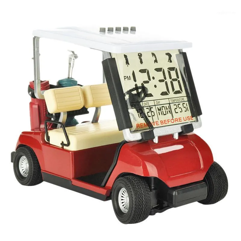 뜨거운 LCD 디스플레이 골프 팬을위한 미니 골프 카트 시계 Golfers Race Clace Souvenir Nevelty Gifts (Red) 1
