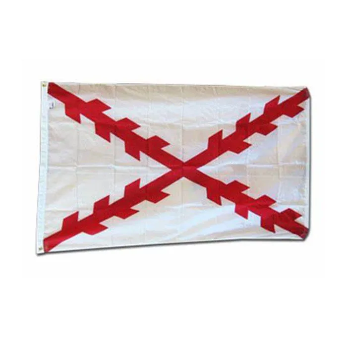 Kors av Bourgogne sjunker Spanien National Flag 3x5 ft Double Stitching Banner 90x150cm Party Gift 100D Polyester Tryckt varmförsäljning!