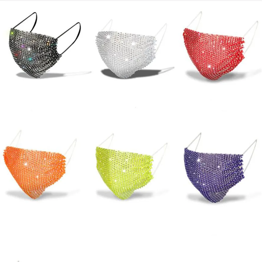 Free DHL Diamond Mask - Colorful Mesh Bling Party Mask with Rhinestone ...