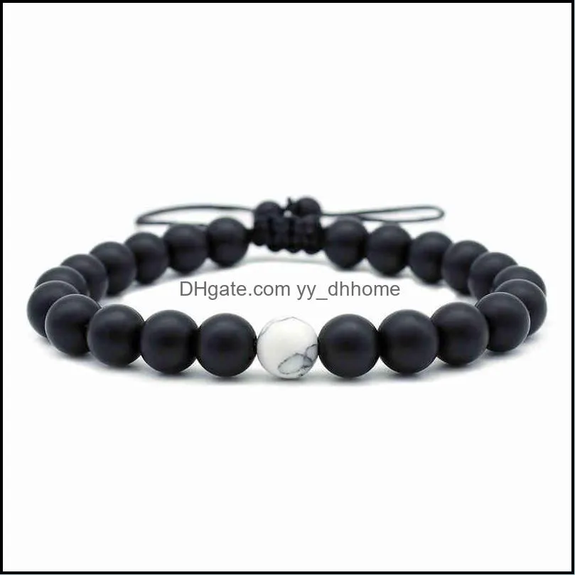 Hot Selling Fashion Tiger Eye White Pine Bracelet Adjustable 8MM Natural Stone Beaded Bracelets For Men