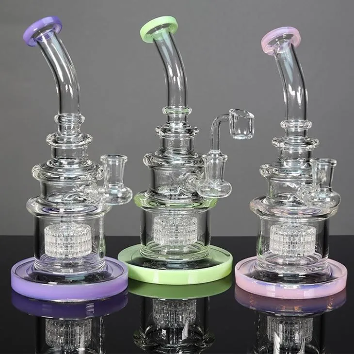 Wholesale Customizable Vintage 9 Inch Perc Glass Bong Hookah Water Pipe