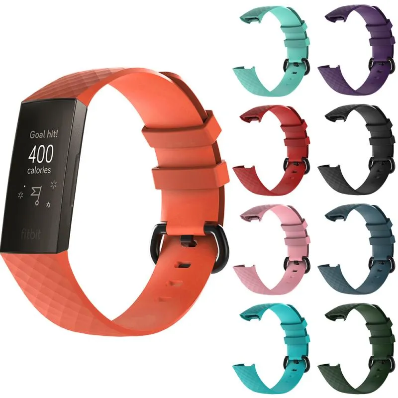 Högkvalitativ Silicone Wristband Wrist Rem Smart Watch Band Strap Soft Watchband Ersättning SmartWatch Band för FitBit Charge 3