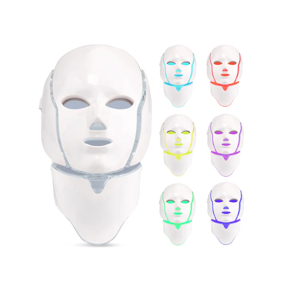 Sju färger PDT LED Light Portable Face Mask med elektronisk salong och spa Använd maskin lätt att använda