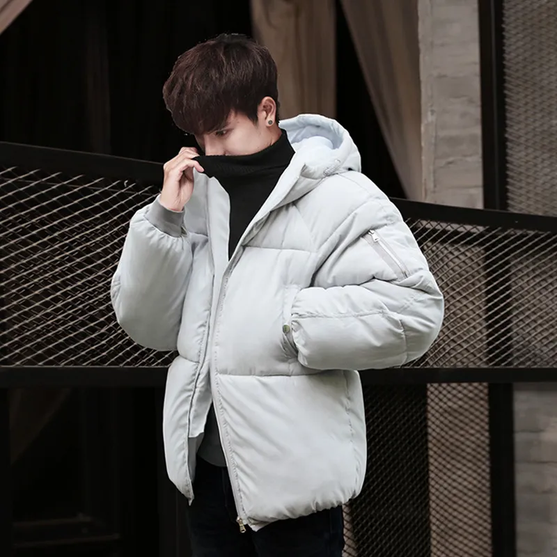 White Puffer Oversized Mens Puffer Jacket Hooded Parka Jacket Mens
