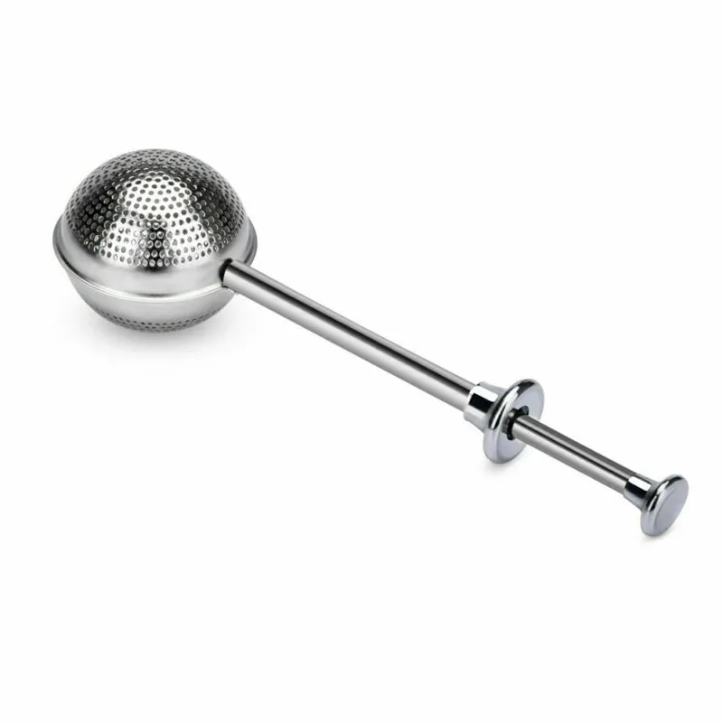 100pcs 18cm Stainless Steel Spoon Retractable Ball Shape Metal Locking Spice Tea Strainer Infuser Filter Squee