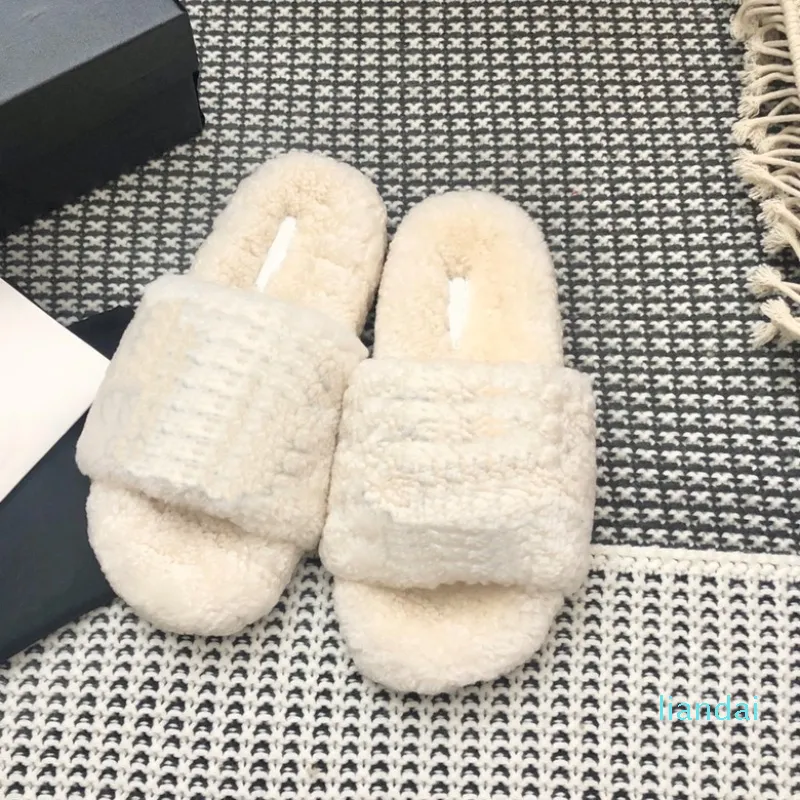 Moda donna sandali di lana vendita Pantofole Donna Pantofola Scarpe Autunno Inverno diapositive Sandalo supsneaker