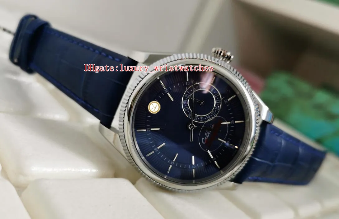 Doskonała Wysokiej Jakości Wristwatch Moda 39mm Cellini 50515 50519 Skórzane zespoły Niebieski Dial Asia 2813 Ruch Mechaniczny Automatyczny Zegarek Mens Watch