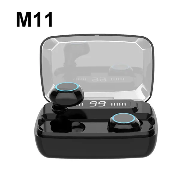 M11 TWS Bluetoothイヤホンタッチコントロールイヤホンワイヤレスヘッドセットスポーツステレオミュージックヘッドフォンオートペアリングパワーバンク