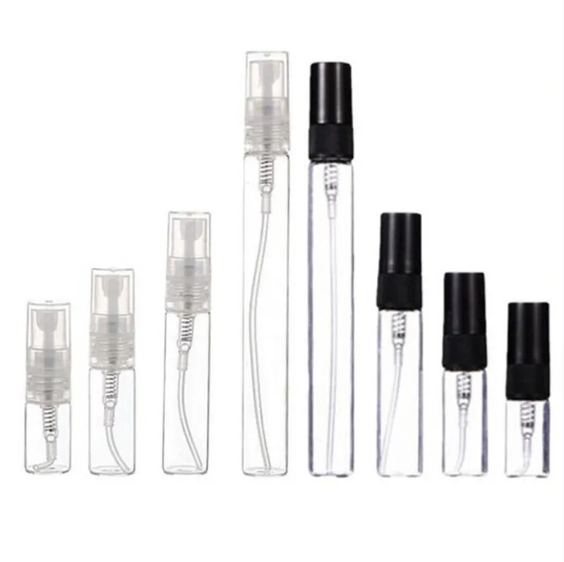 2ml 3ml 5ml 10ml Portable Spray Bottle Refillable Clear Glass Bottles Sample Vial Cosmetic Atomizers Container