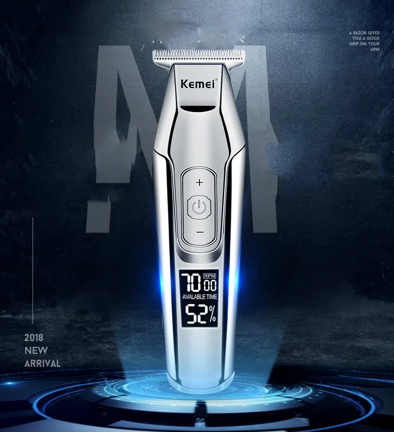 Professionell Hårklippare Skägg Trimmer Mäns Hår Trimmer LCD Digital Display Trådlös Hauscut Electric Razor 5