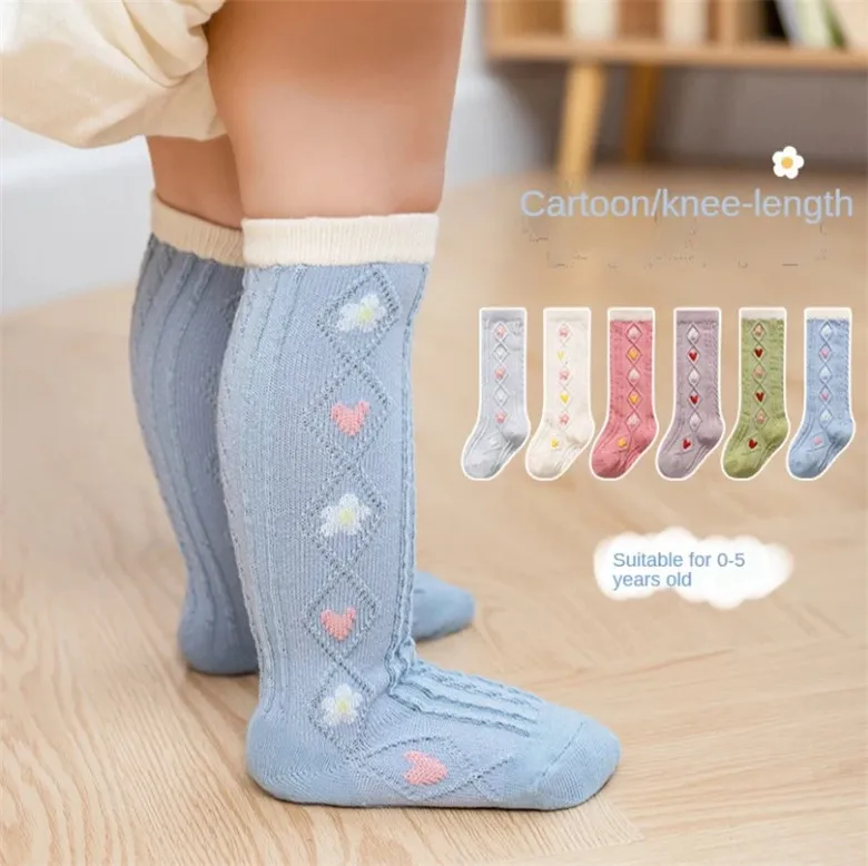 2022 neonate calzini alti al ginocchio neonati neonati bambini calzini per bambini scaldamuscoli in cotone elasticizzato calzini adorabili per 0-5 anni