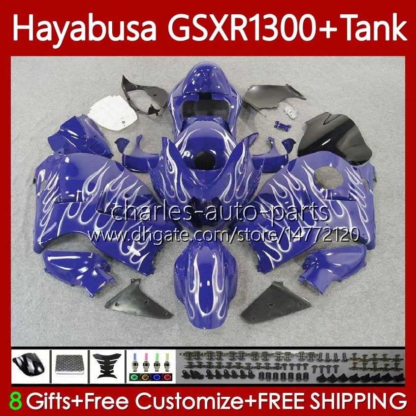 Кузов для Suzuki Hayabusa GSXR 1300 CC GSX-R1300 GSXR-1300 96-07 74NO.48 1300CC GSXR1300 96 97 98 99 00 01 GSX R1300 Silver Flames 2002 2003 2004 2005 2006 2007