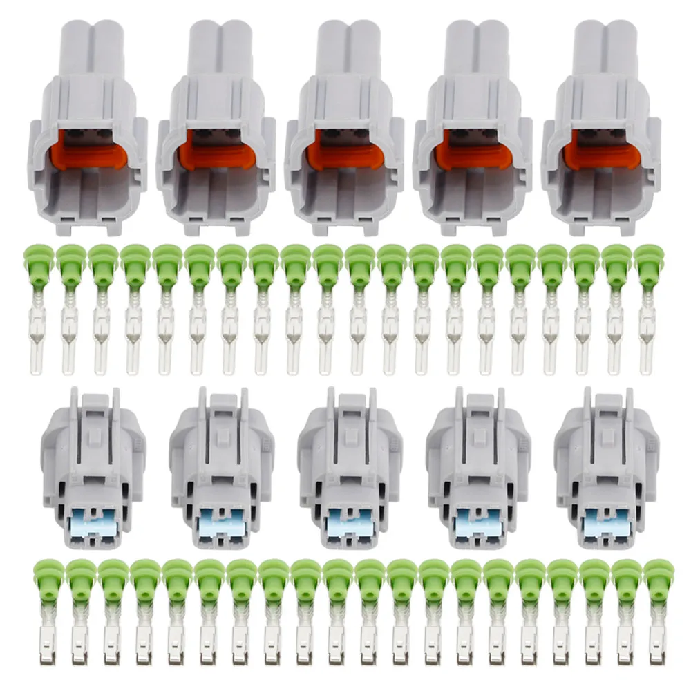 5 sets 4-pins mannelijke en vrouwelijke auto connector waterdichte automotive connector zuurstofsensor plug connector met terminal DJ7049-2.2-11 / 21