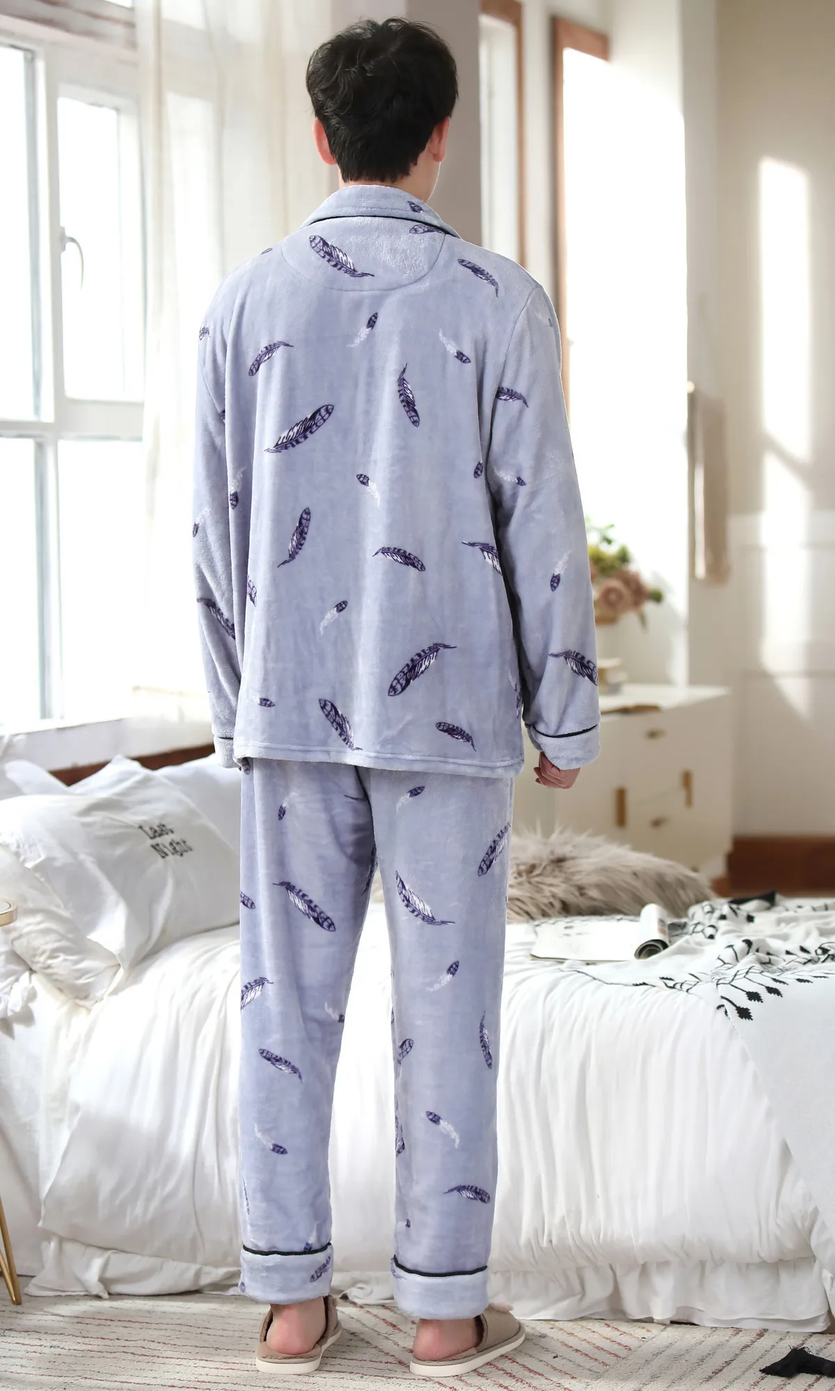 Thick Soft Flannel Pajamas Sleeping Suits Men Sleepwear Male Classy Pijama  Hombre Male Pyjamas Long Sleeves Pajamas Men Pijama LJ22822926