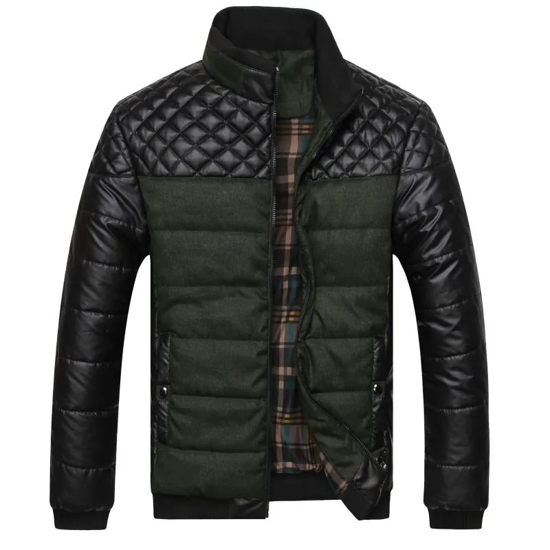 Men's Jackets Brand And Coats 4XL PU Patchwork Designer Men Outerwear Winter Fashion Male Clothing