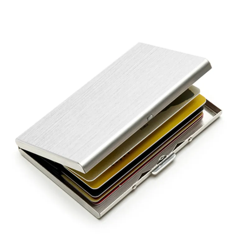 Silver Card Holder Black Wallets Metal Fashion ID Hållare för män och kvinnor Business Creative Multi Purses