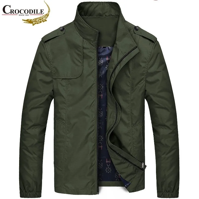 Krokodil Merk Mens Bomber Jassen Casual Bovenkleding Jassen Lente Herfst Mannelijke Jas Windbreker Motorfiets Jas Mannen 201130