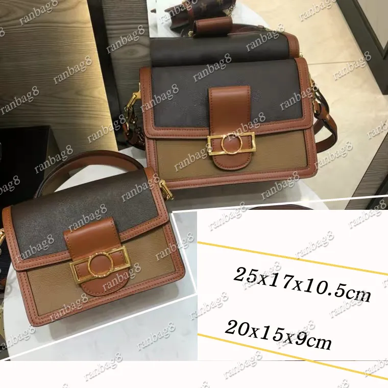 여성 가방 정품 가죽 Dauphine Crossbody 가방 디자이너 송아지 가죽 핸드백 MM 숄더 백 44391 고품질