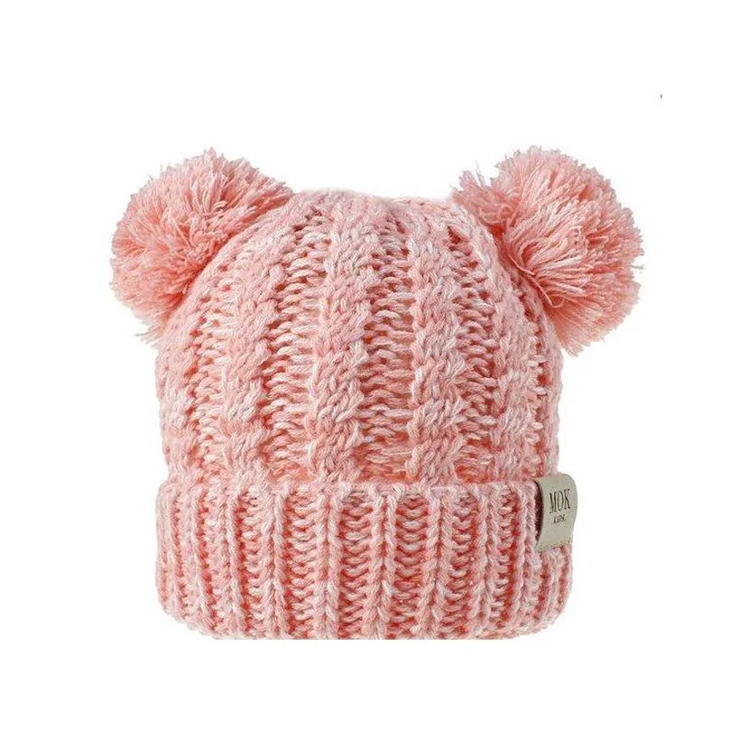 kids designer hats caps baby winter hats wholesale children knitted hats pom poms hat handmade wool crochet beanies girls boys bonnets