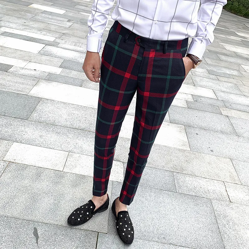 Red Plaid Dress Pants Mens Plaid Pants With Sneakers Red Plaid