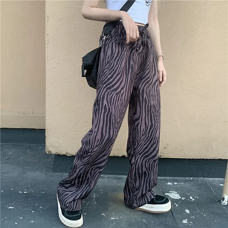 Harajuku Retro Thorns Printed Wide Leg baggy pants for Women