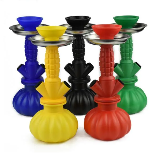 Mini Rodada de Hookah Shisha Bong 2 Estilos De Fumar Tubulação de Água Conjunto Cool Beautiful Árabe Haulehs UMA Mangueira Para Bar KTV