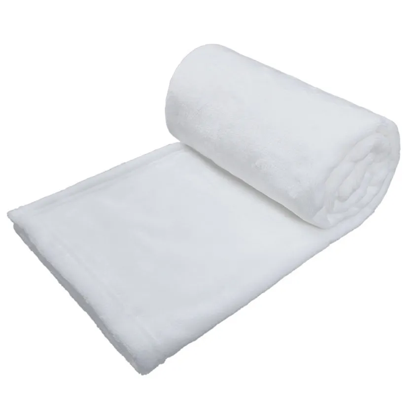 Sublimación Mantas para bebés Manta de poliéster Cálido Sofá suave Cubierta Blanco Transferencia térmica Impresión Swaddle Wrap A02