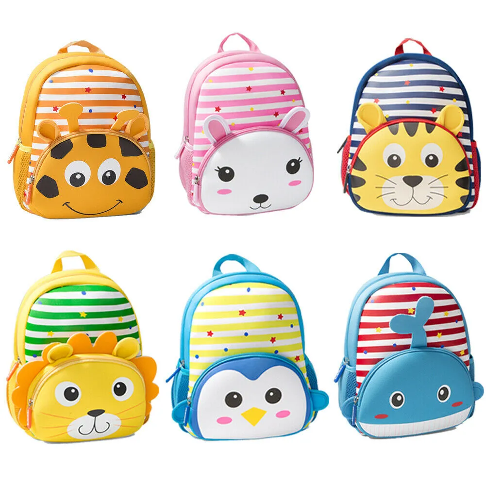 Ny Boy 3D Cartoon Animal Ryggsäck Barn Söt Toddler Kid Girl Nursery Kindergarten School Bag