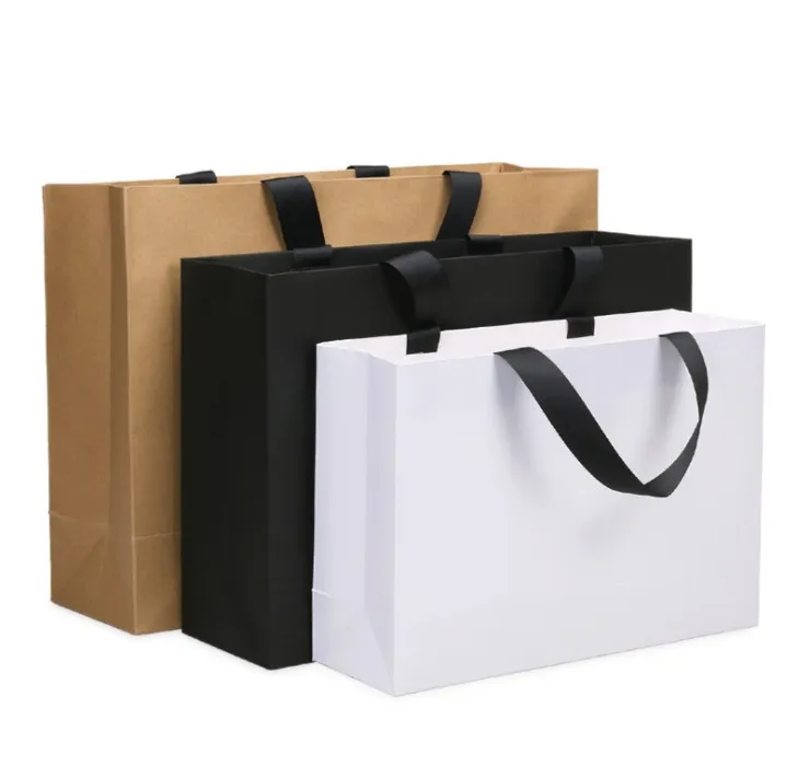 Kraft paper 250g shopping abbigliamento regalo Wrap wedding borsa portatile 27x38 22x32 17x25cm LOGO personalizzabile