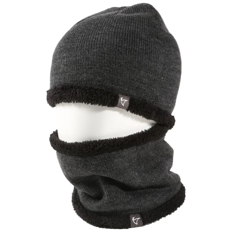 Gros-2 PCS Hiver Chapeau Écharpe Ensemble bébé Chaud Doublé Bonnet En Tricot Coupe-Vent Écharpe Mâle Femelle Chapeau Ensemble Skullies Bonnets Sport