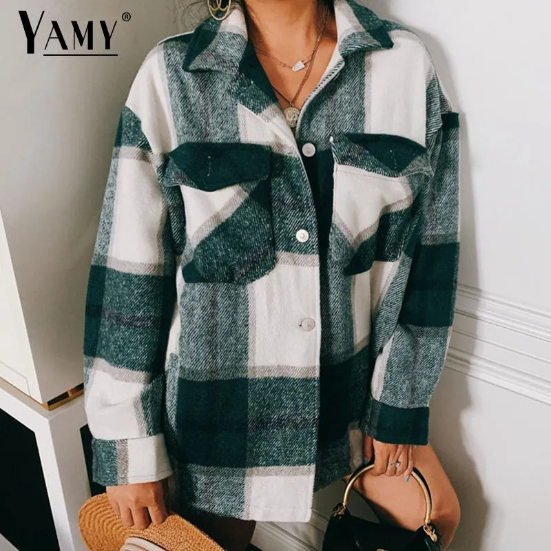 Winterjassen en jassen Vrouwen Red Green Plaid Jas Dames Koreaanse Jassen Dames Oversized Jacket Winterjassen Vrouwelijke Herfst