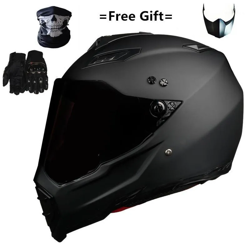 Mate Black Dual Sport Off Road Motorcycle Hjälm Dirt Bike ATV d.O.T Certifierad (M, Blå) Full Face Casco för Moto Sport1