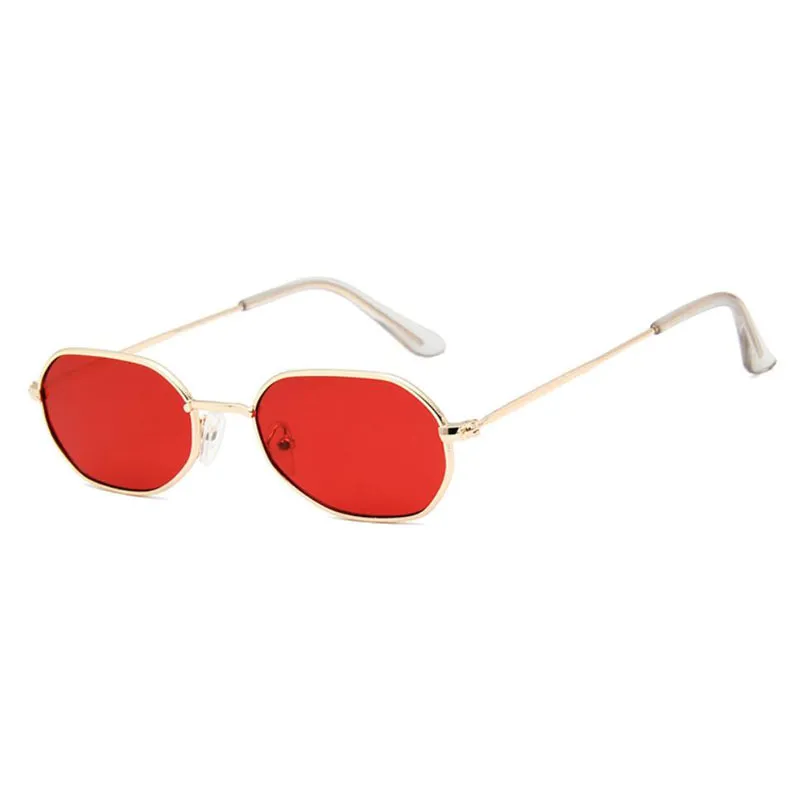 Klassisk polygon solglasögon män kvinnor metall liten ram kör solglasögon för människans kvinna coola nyanser UV skydd eyewear