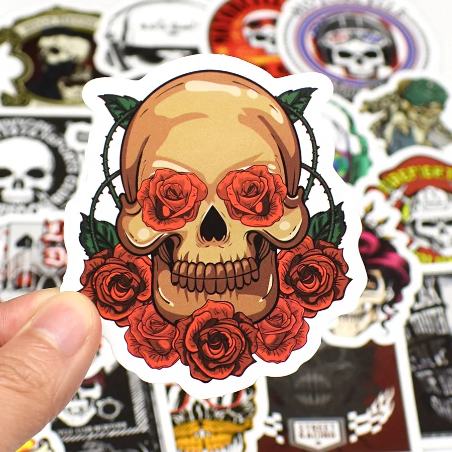 Autocollant De Voiture Crâne Avec Flammes, Autocollant En Vinyle De