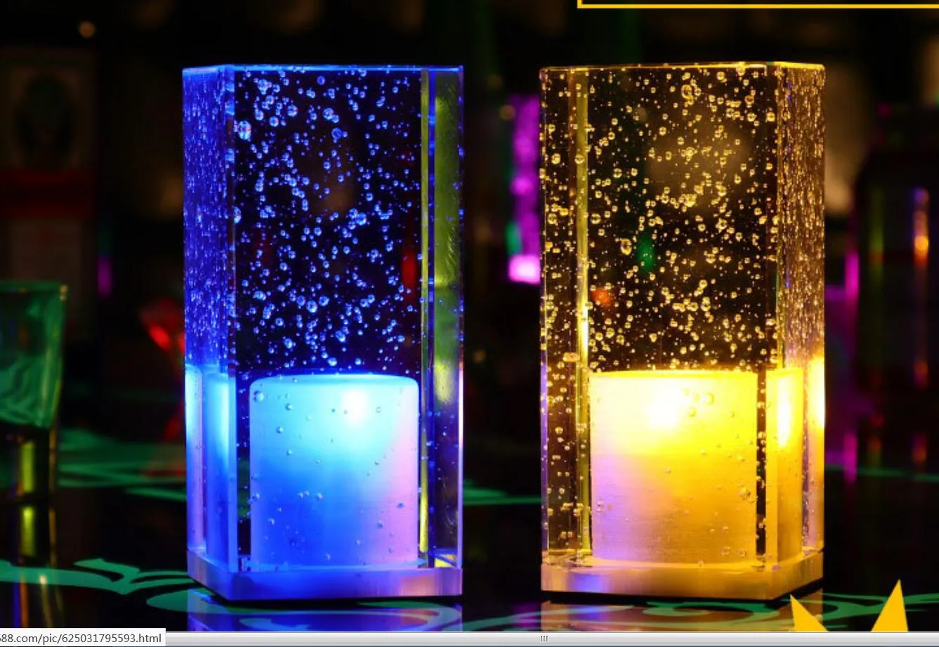 LED carregando colorido cristal decoração lâmpada bar restaurante sala de estar quarto noite luz decoração presente atmosfera mesa de mesa