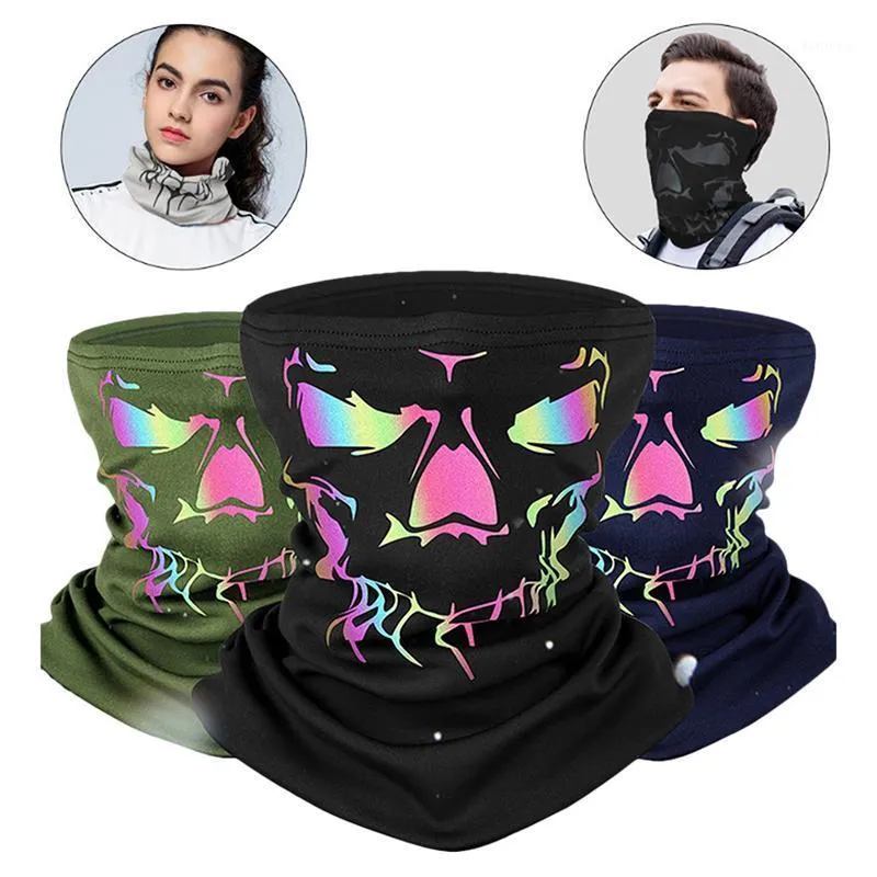 Giyen Türleri Unisex Rüzgar Geçirmez Moda Dijital Baskı Açık Bisiklet Boyun Gaiter Yansıtıcı Kaplama Yürüyüş Scarve Caps Maskeleri ile