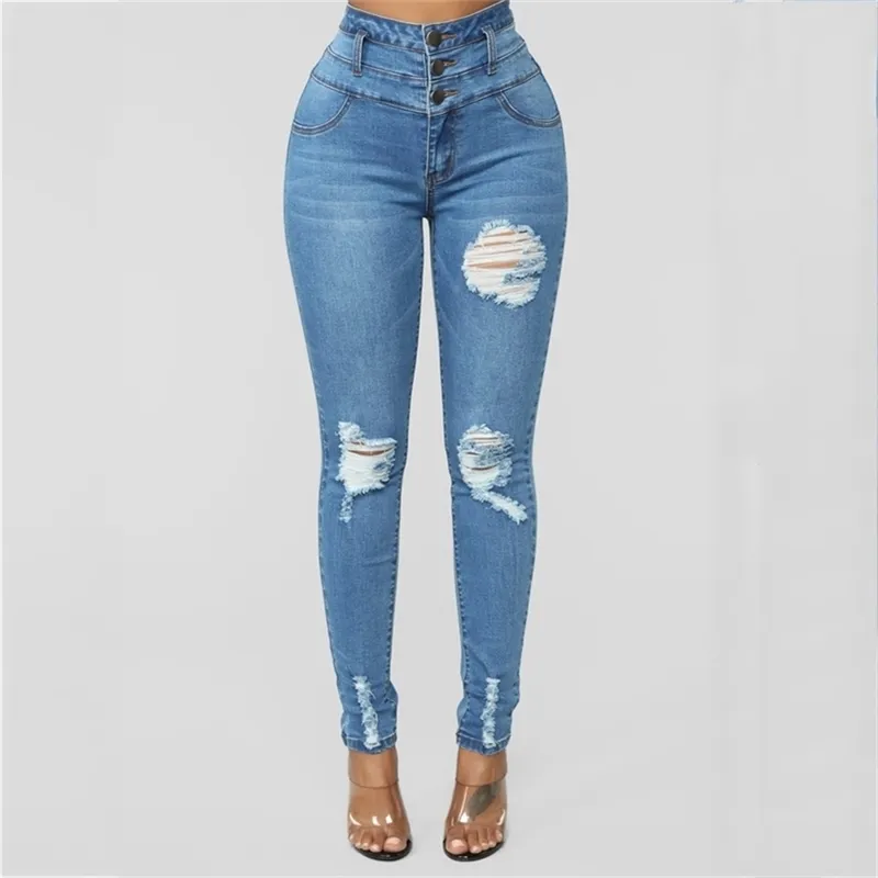 Neueste Ankünfte Mode Heiße Frauen Dame Denim Dünne Hosen Hohe Taille Stretch Jeans Dünne Bleistift Jeans Frauen Casual Jeans #3 201223