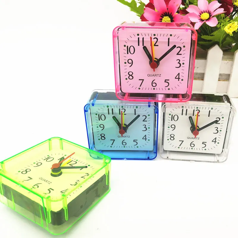 Multifunción Trip Bed Beep Alarm Clock Desktop Alarm Clock Portable Cute Cartoon Alarm Clocks Cocina Estudio Cuadrado Relojes pequeños BH1708 TQQ