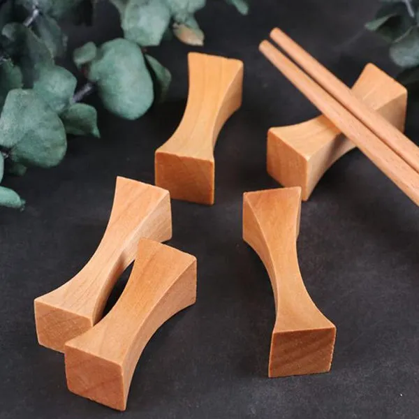 Drewniane chopsticks Holder Nóż Stojak Łyżka Odpocznij Widelec Stojak Japoński Rama Art Craft Obiad Kitchen Tableware