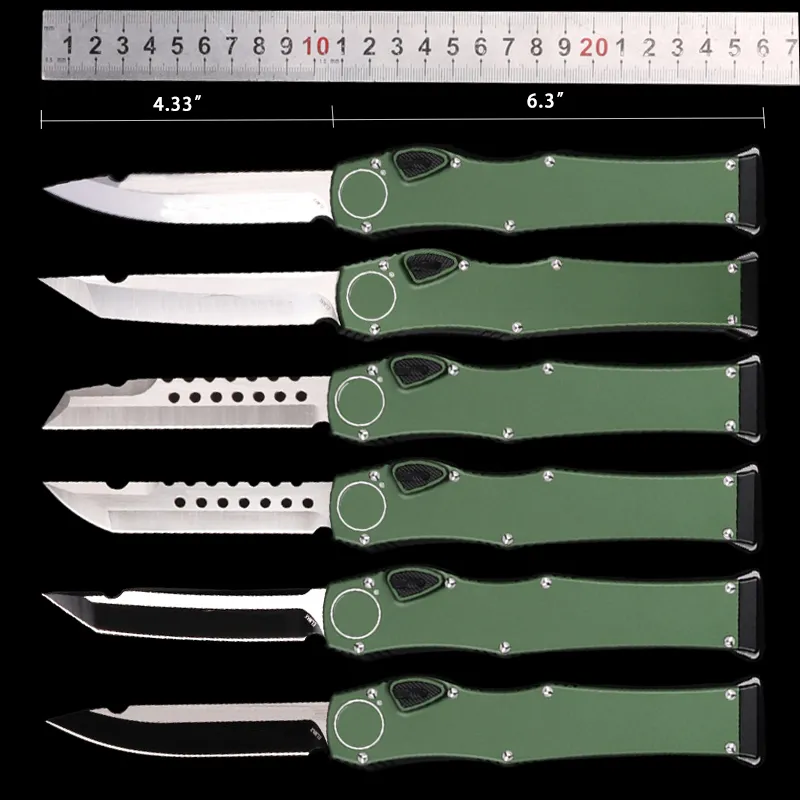 HEIßES SCHELIN Automatikmesser (4,6" Satin) Single Action Taktisches Messer Survival Taschen-Automesser 6061-T6 Griff EDC-Werkzeuge A4