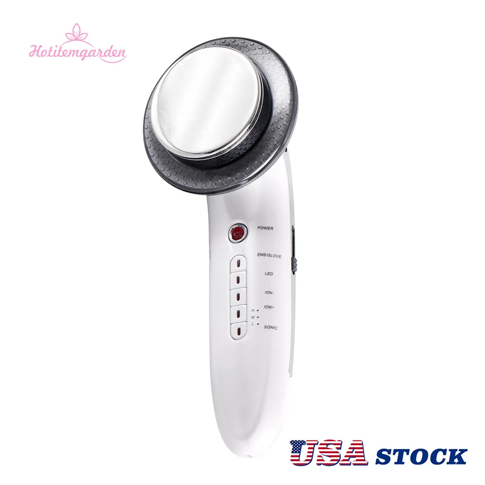 Mini Ultrasonic Home Skin Care Devices Microcurrent 6in1 Foton LED Luz DC íon Íon Indutor de Tecnologia Acne Remoções Celulite Remova Slimming Beauty Machine Salon