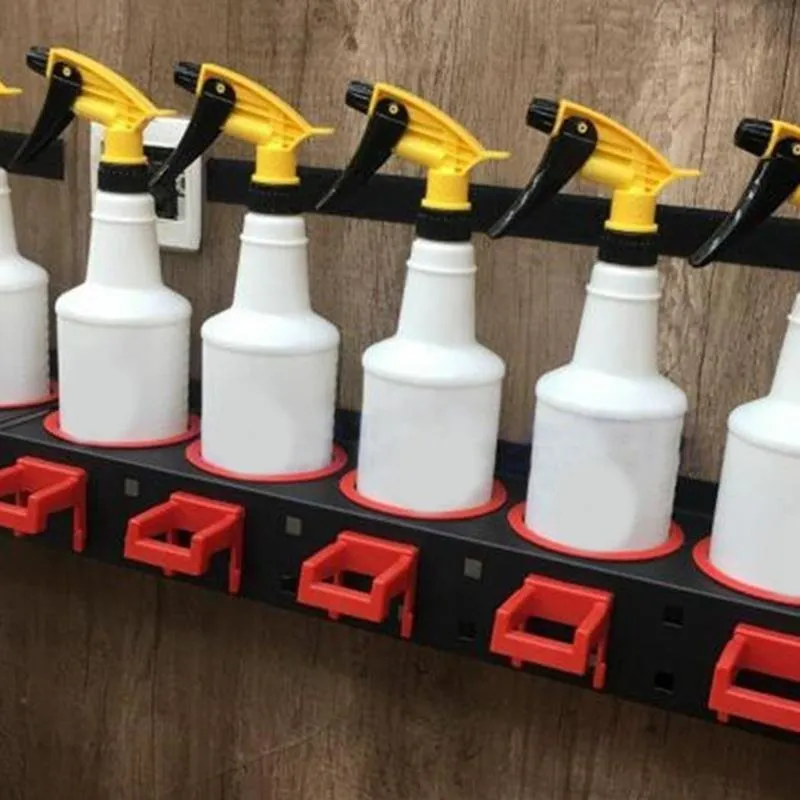 Rack de armazenamento de frascos de spray material abrasivo trilho suspenso carro acessórios para loja de beleza exibição limpeza automática ferramentas de detalhamento Hanger285E