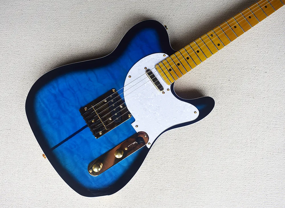 6 Строк Синяя Электрическая Гитара С Подписью Собаки, Стеганый.