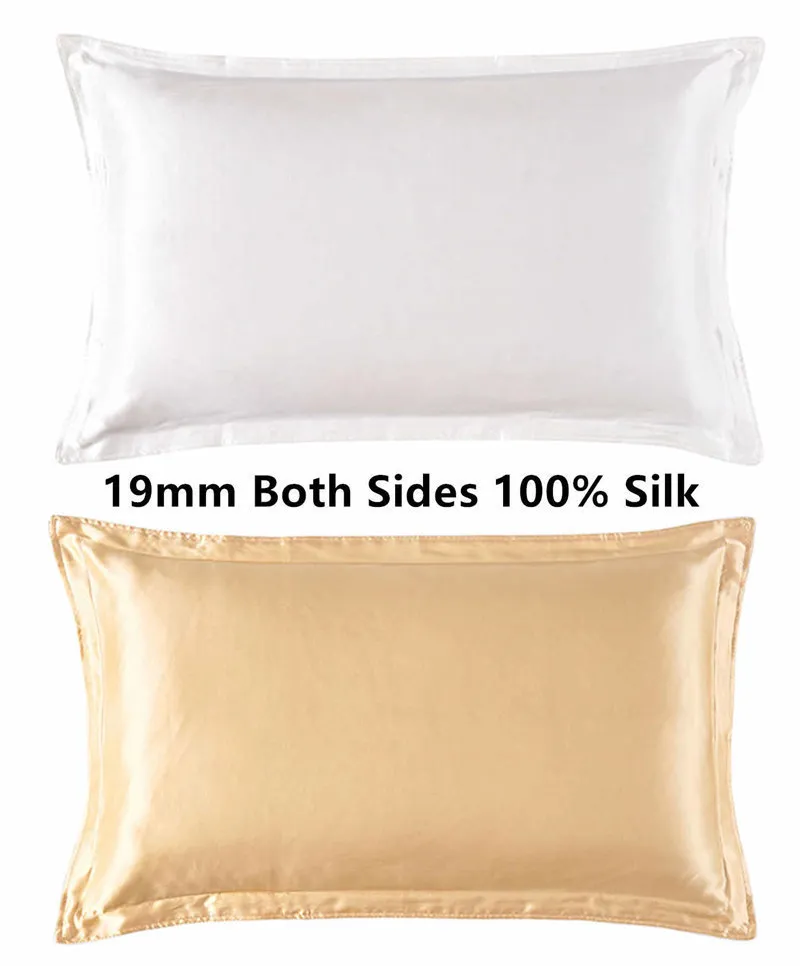 Silk Oxford Pillowcase 1 Pc 100% 19mm Ambos 2 Lados Fronha De Seda Caso Capa Envelope Back Impresso Cores Sólidas Multicolor LS1705-02 201212
