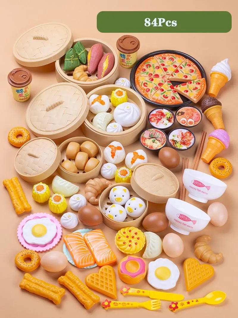 Kitchen Playset For Kids Safe And Educational Cutting Breakfast