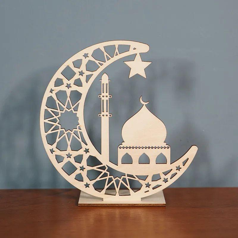 Ramadán Decoración De Madera Islam Musulmán Eid Ramadán DIY Luna Estrella  Adornos De Mesa Decoración De Fiesta De Oficina En Casa De 1,68 €